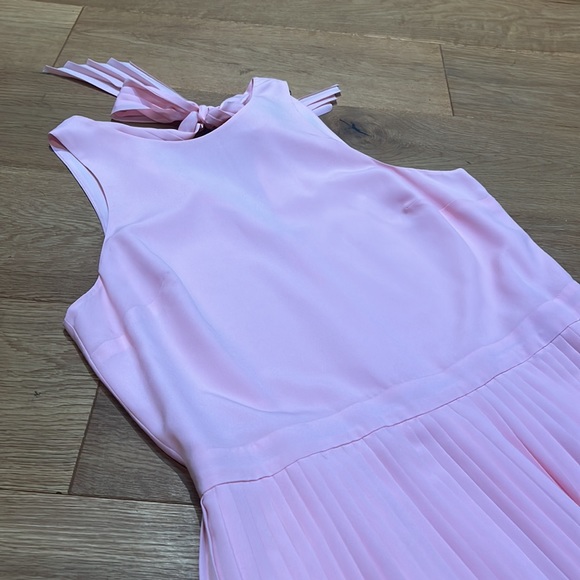 Banana Republic Pink Pleated Midi Dress with Laser Cut Detail - Picture 7 of 10